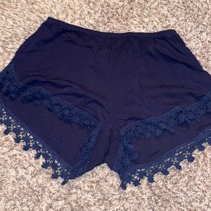 Navy blue baggy shorts